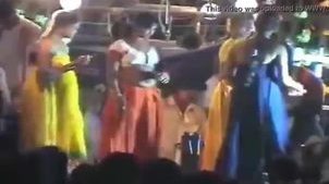Indian andhra Topless desi stage dance wild shaking tits