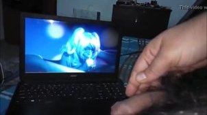 Handjob while watching blowjob