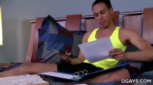 Horny college student jerking off